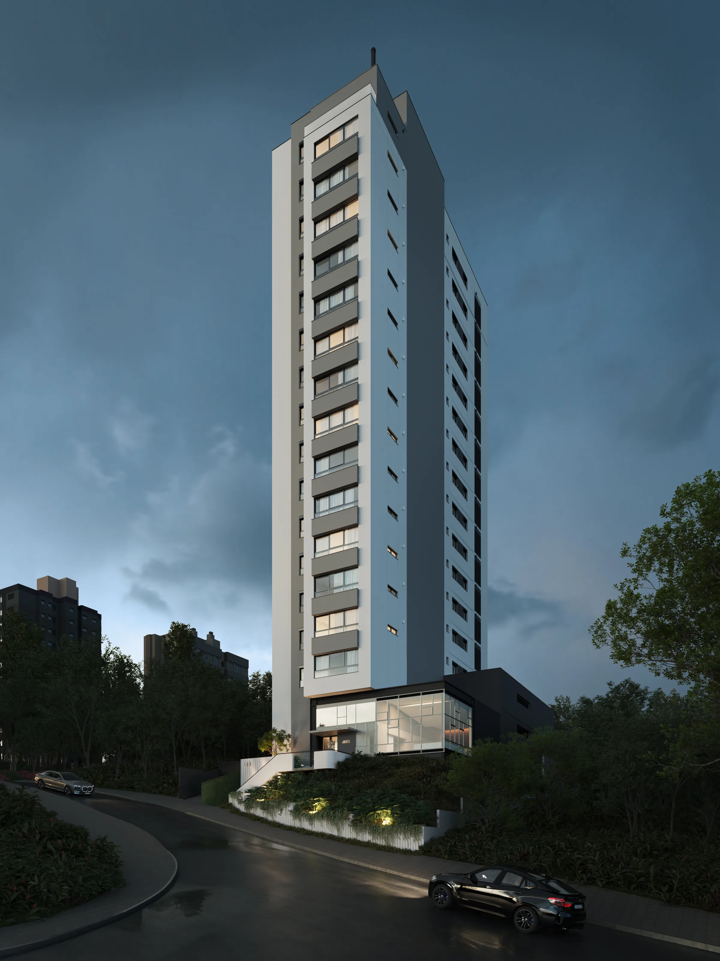 Ares — Renderização 3D da fachada