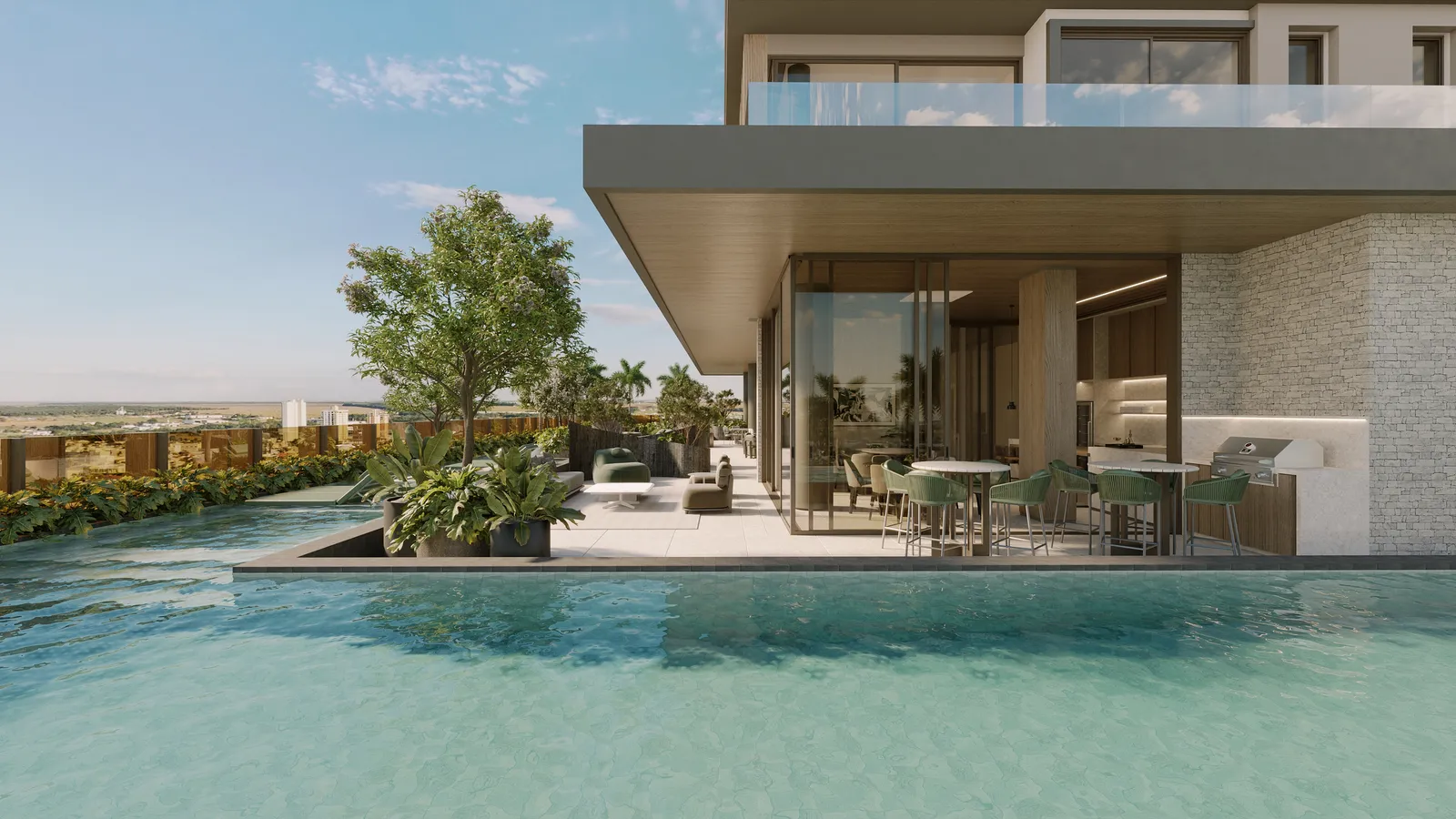 Mirage Sky Houses — Renderização 3D do espaço gourmet