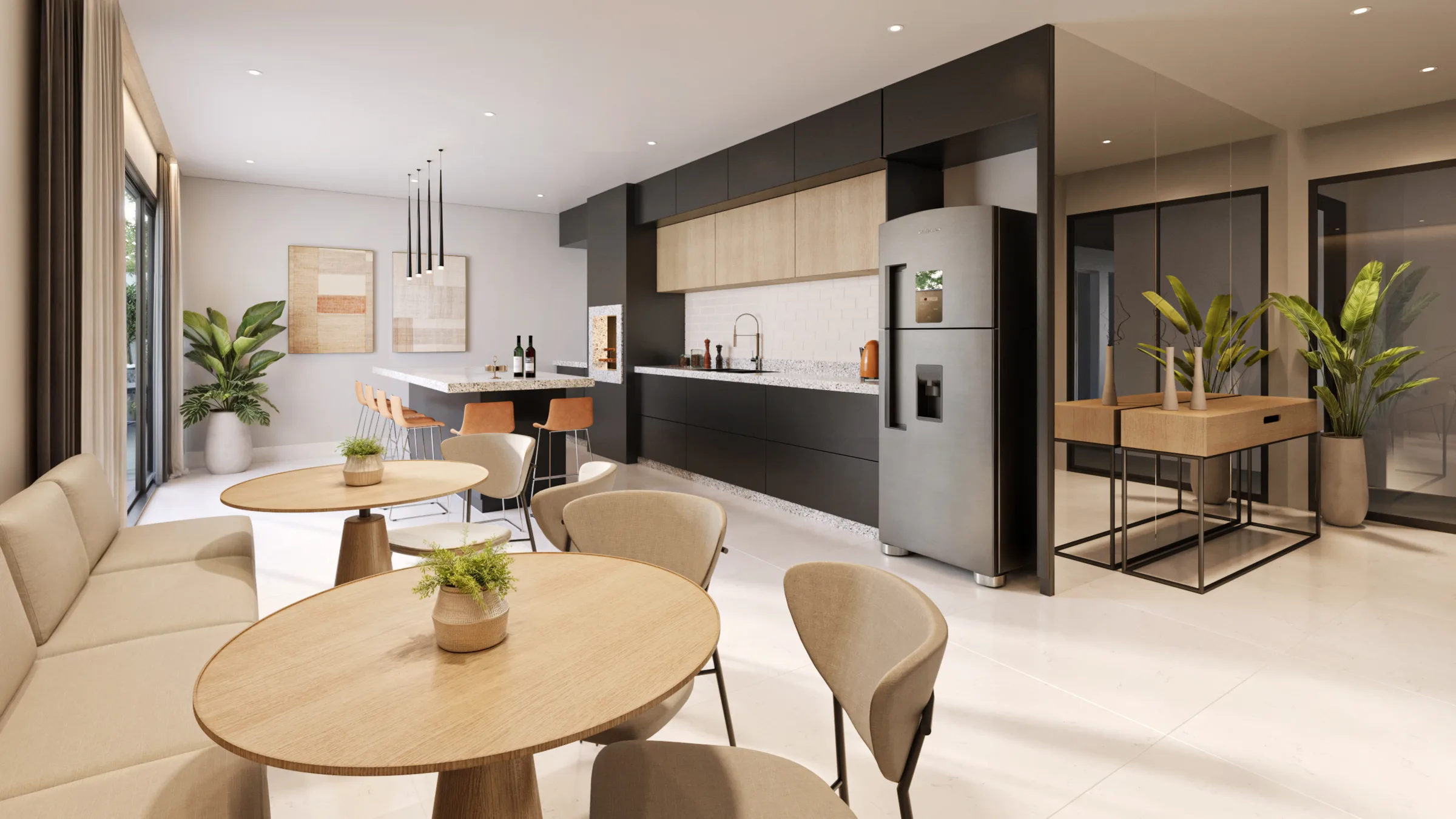 NURA — Renderização 3D do espaço gourmet