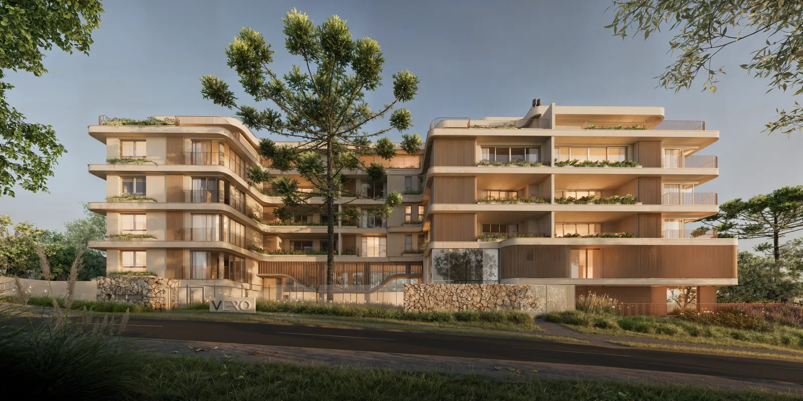 Giacomazzi Vero — Renderização 3D da fachada do empreendimento em Curitiba